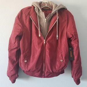Burgundy Bomber Jacket